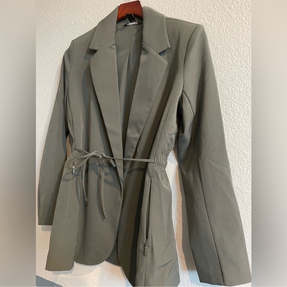 NWOT Athleta Endless Primatwill Blazer Green / Gray - Picture 7 of 13